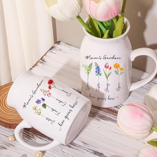 Personalized Mama Grandma Garden Ceramic Vase | JNSDec140