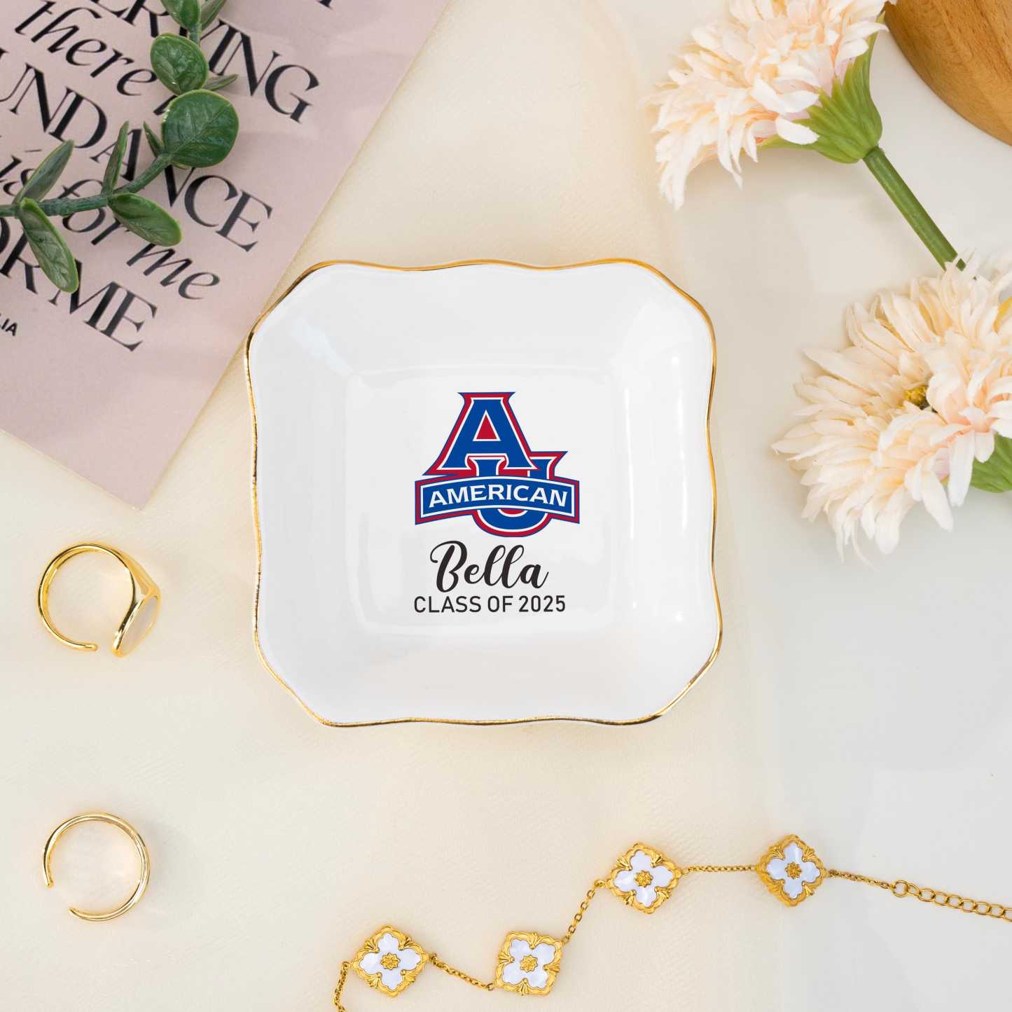 Personalized University Logo Graduation Trinket Ring Dish for Unique & Love | JNSDec143