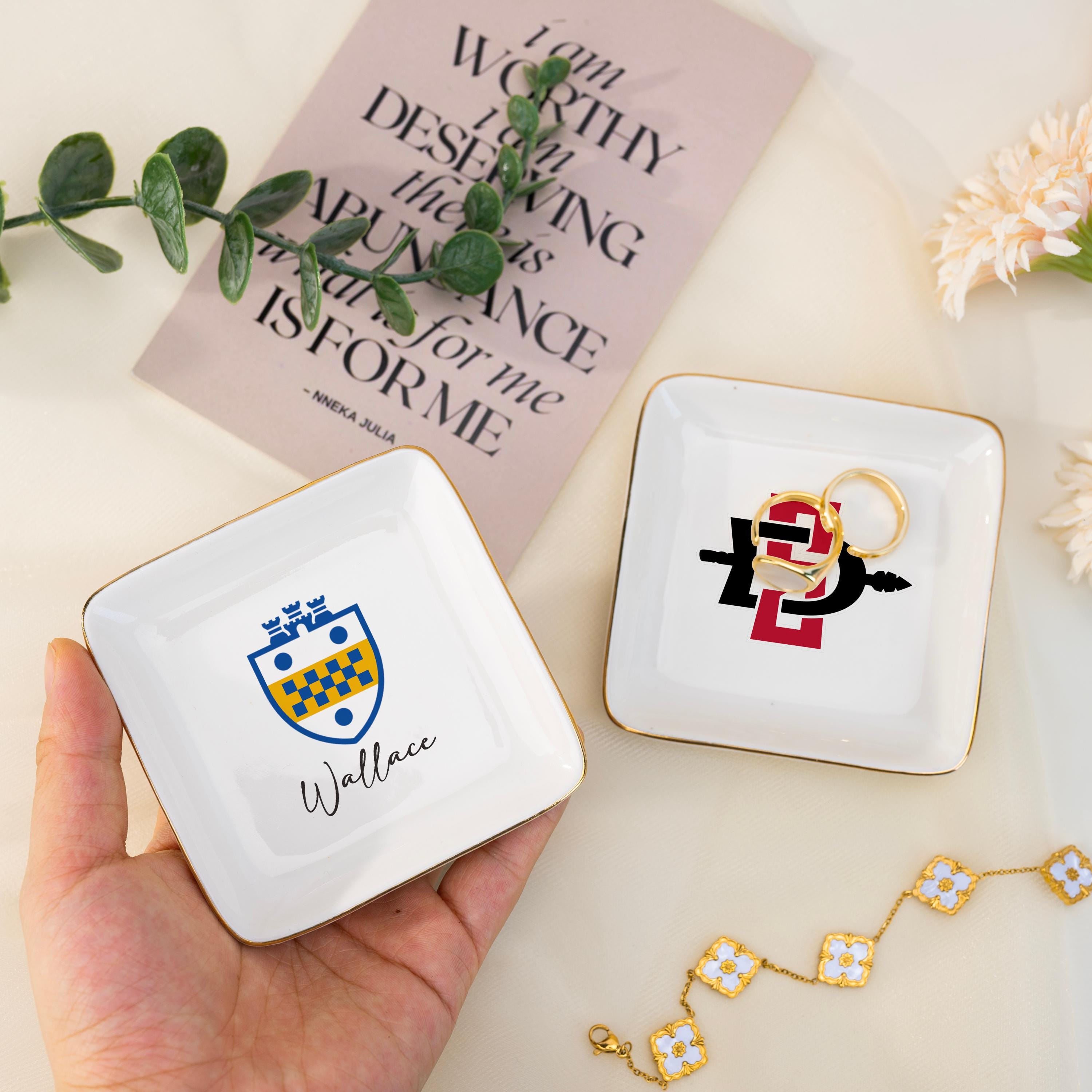 Personalized University Logo Graduation Trinket Ring Dish for Unique & Love | JNSDec143