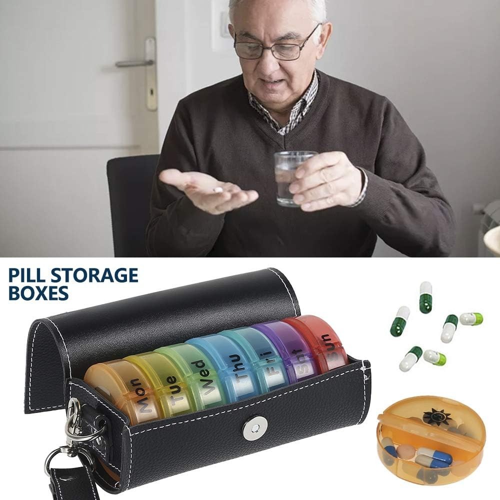Personalized Monogram 7 Days AM/PM Portable Pill Boxes Organizer with Compartments | JNSDec164