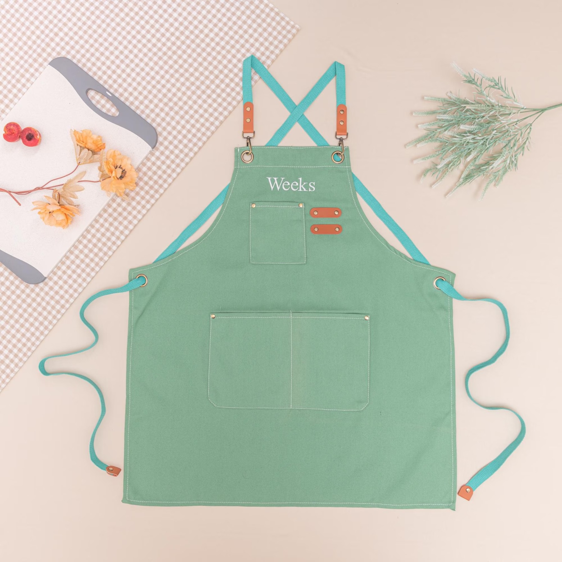 Personalized Name Embroidered Canvas Apron for Unique & Love | JNSCloth57