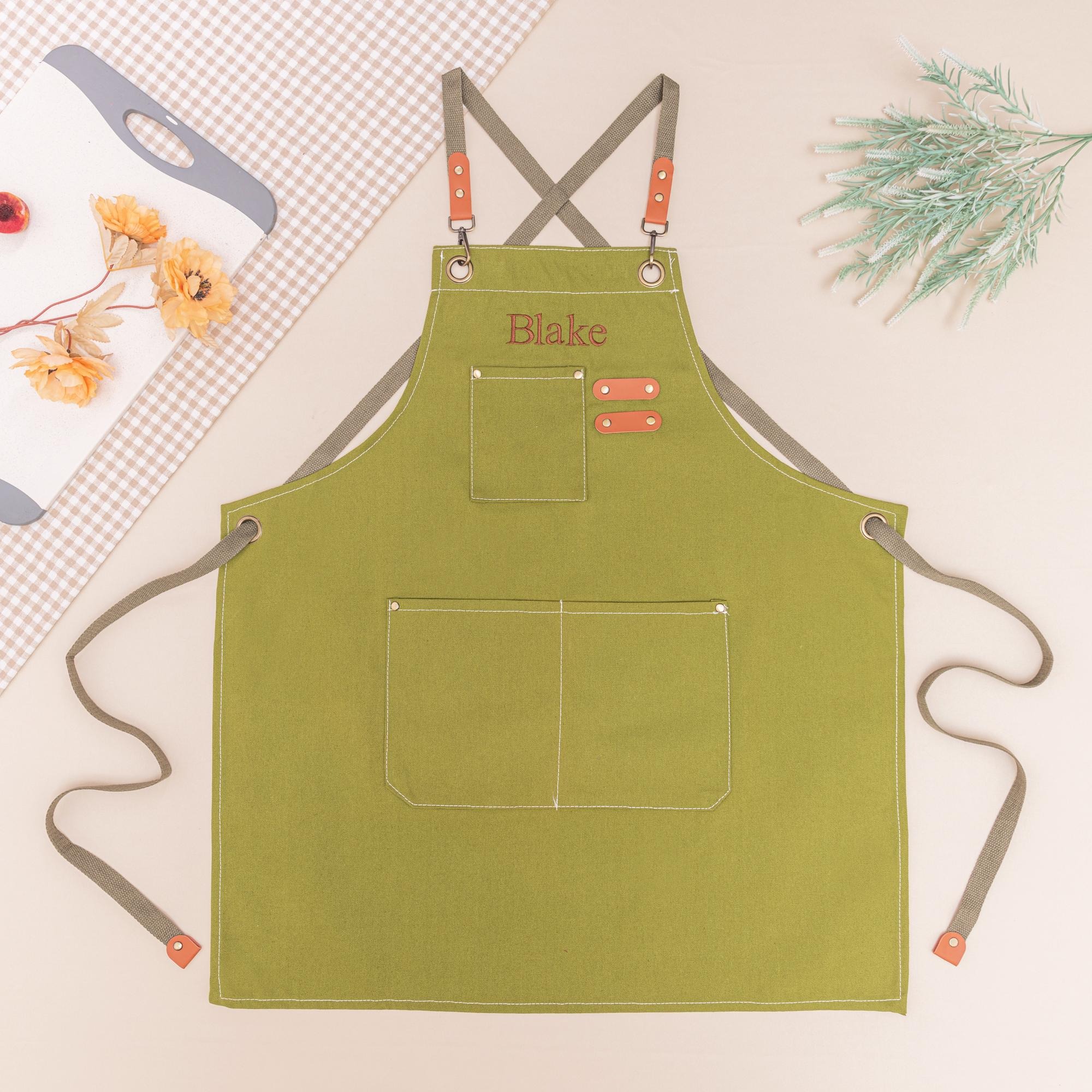 Personalized Name Embroidered Canvas Apron for Unique & Love | JNSCloth57