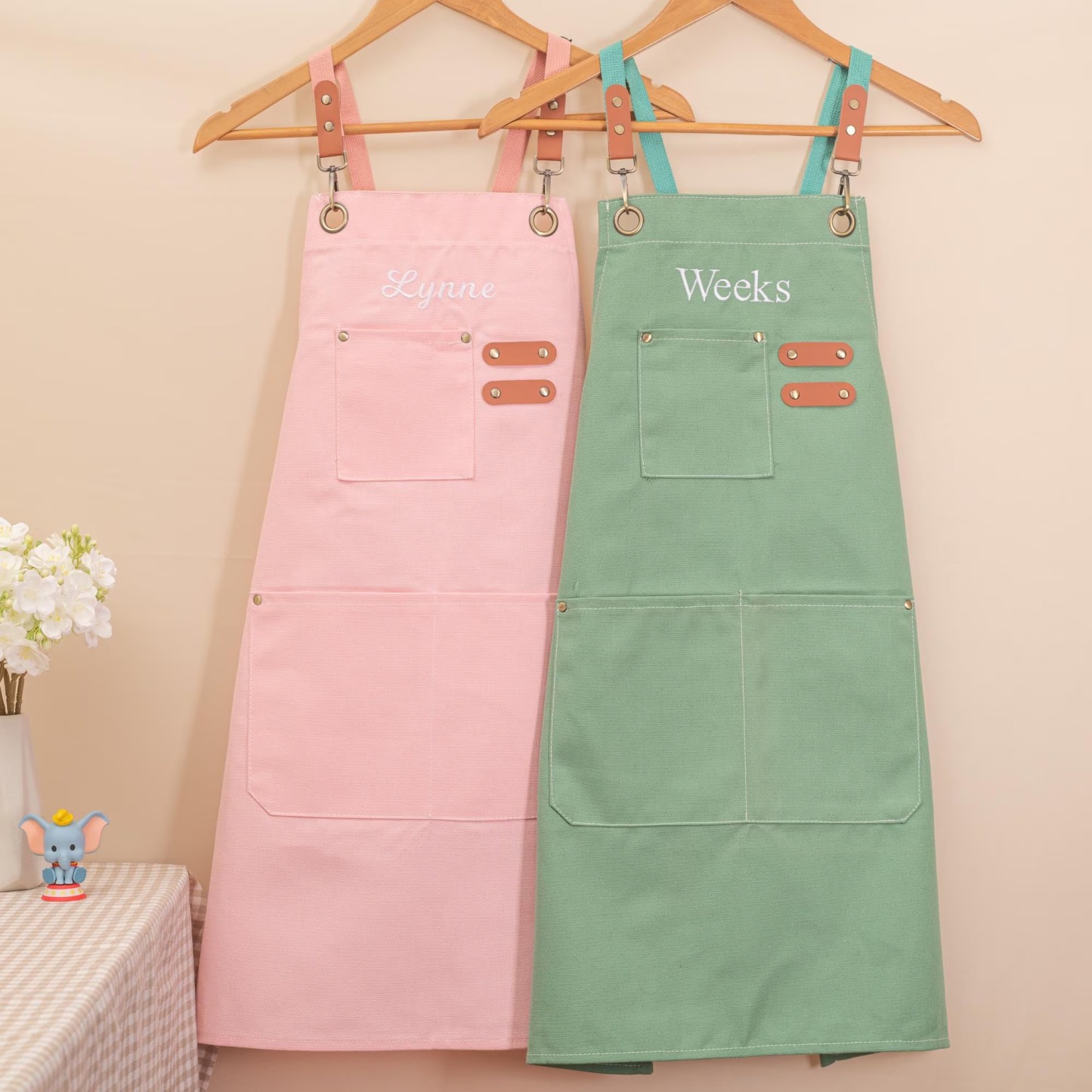 Personalized Name Embroidered Canvas Apron for Unique & Love | JNSCloth57