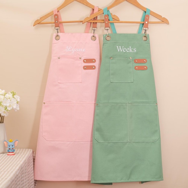 Personalized Name Embroidered Canvas Apron for Unique & Love | JNSCloth57
