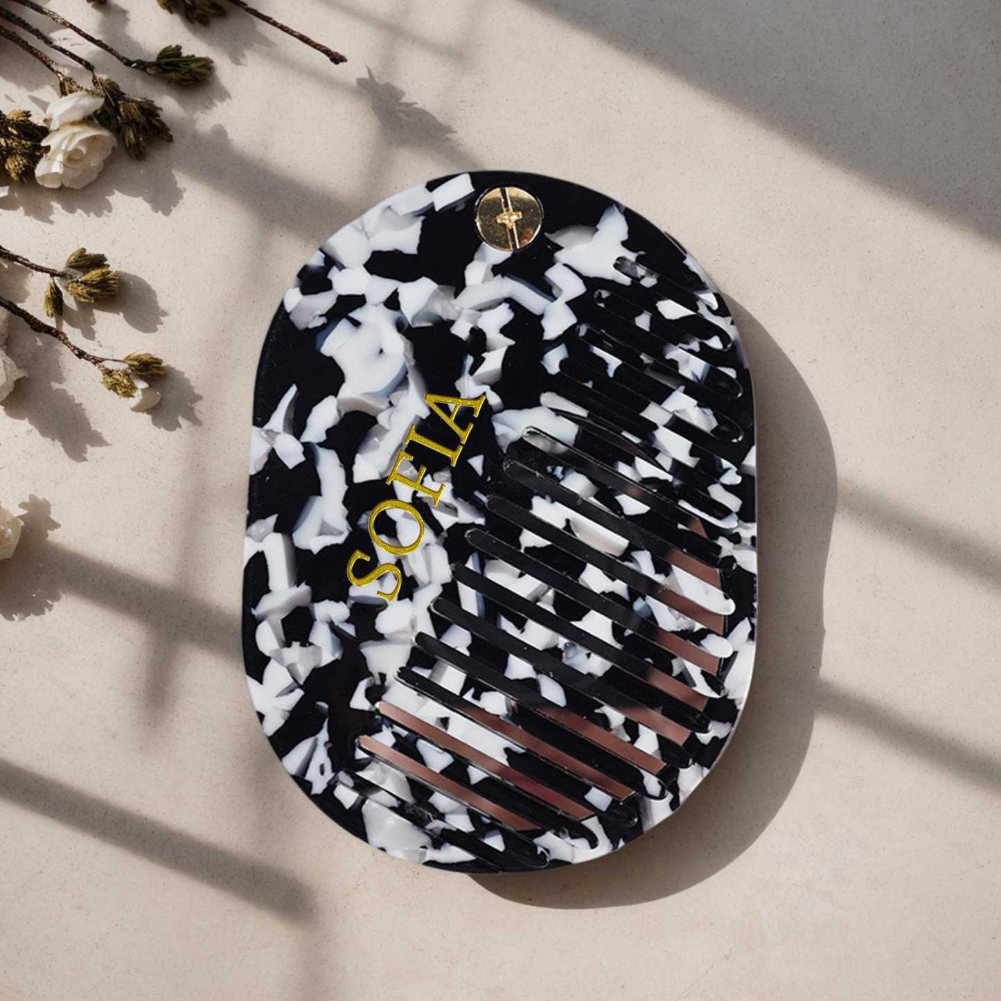 Personalized Name Portable Comb with Mirror | JNSDec194