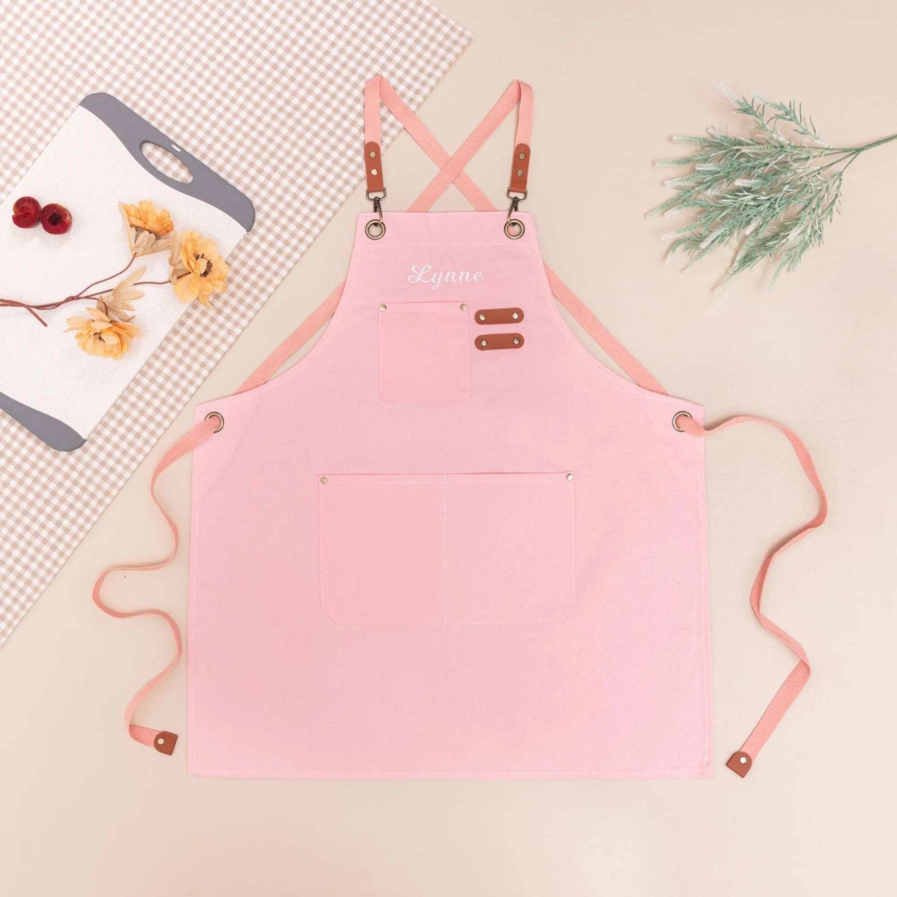 Personalized Name Embroidered Canvas Apron for Unique & Love | JNSCloth57