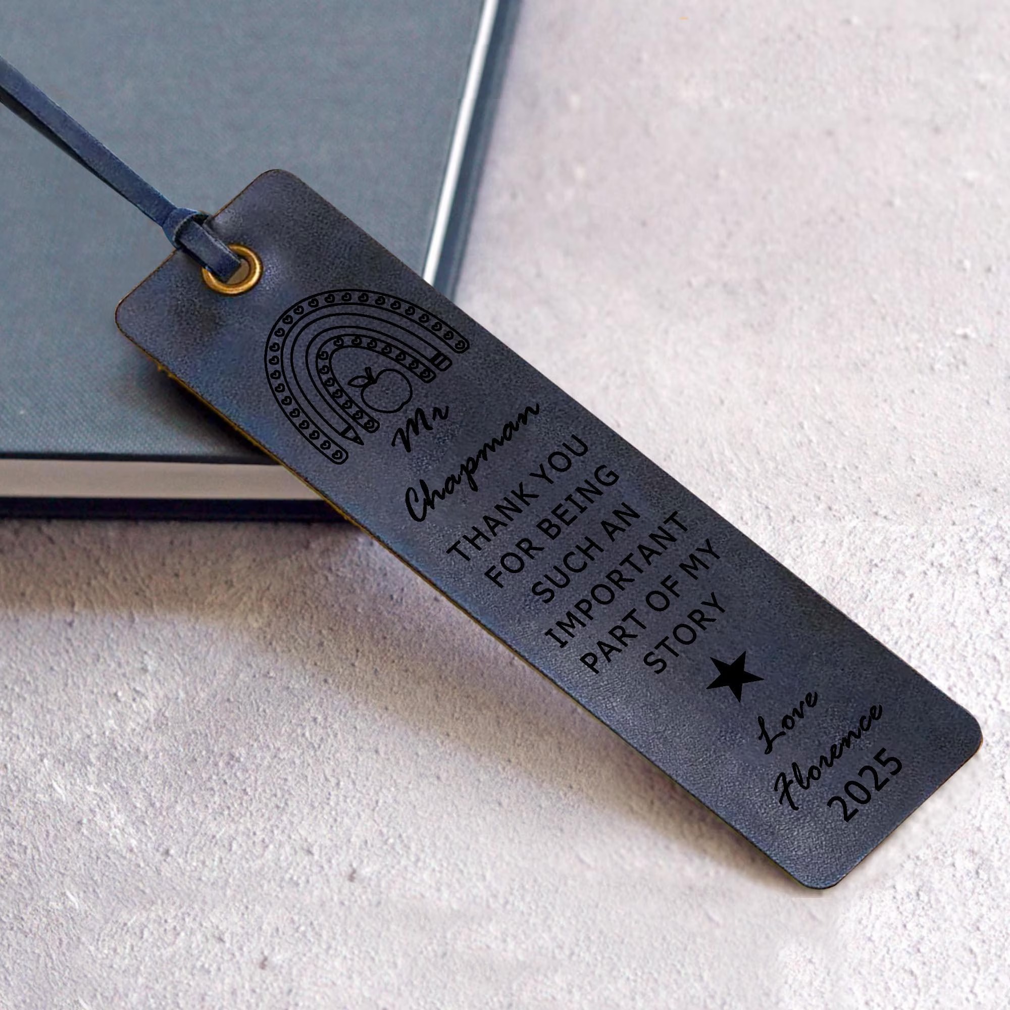 Personalized Engraved Leather Bookmark for Teacher Gifts | JNSDec170