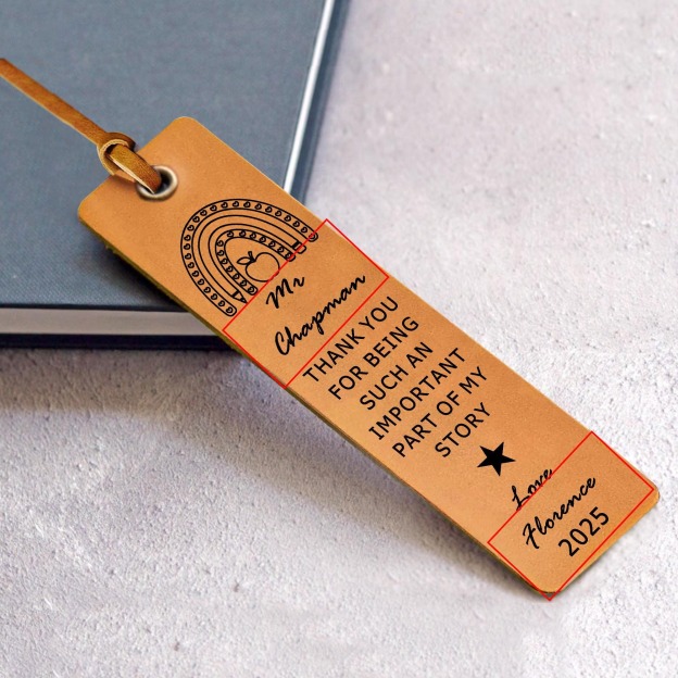 Personalized Engraved Leather Bookmark for Teacher Gifts | JNSDec170