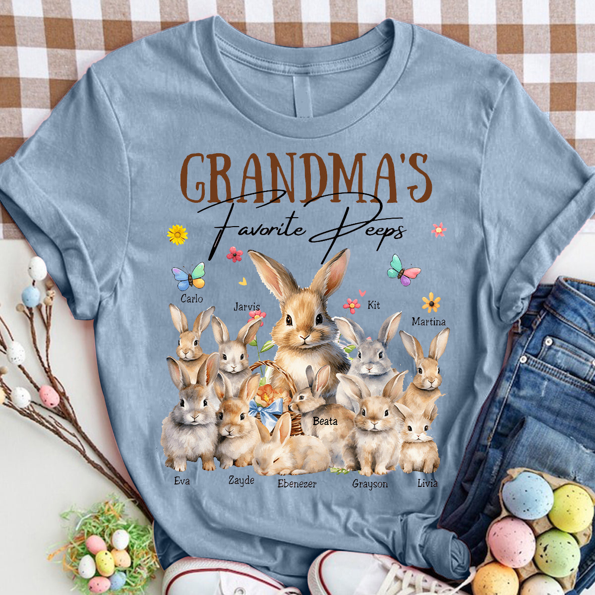 Personalized Mom's Favorite Rabbit Pure Cotton T-shirt for Unique & Love | JNSCloth17