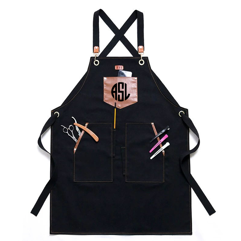 Personalized Monogram Leather Patch Canvas Apron for Unique & Love | JNSCloth44