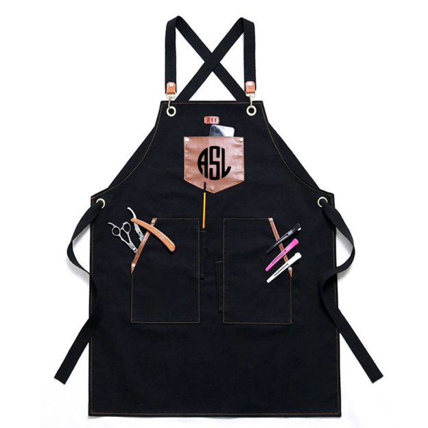 Personalized Monogram Leather Patch Canvas Apron for Unique & Love | JNSCloth44