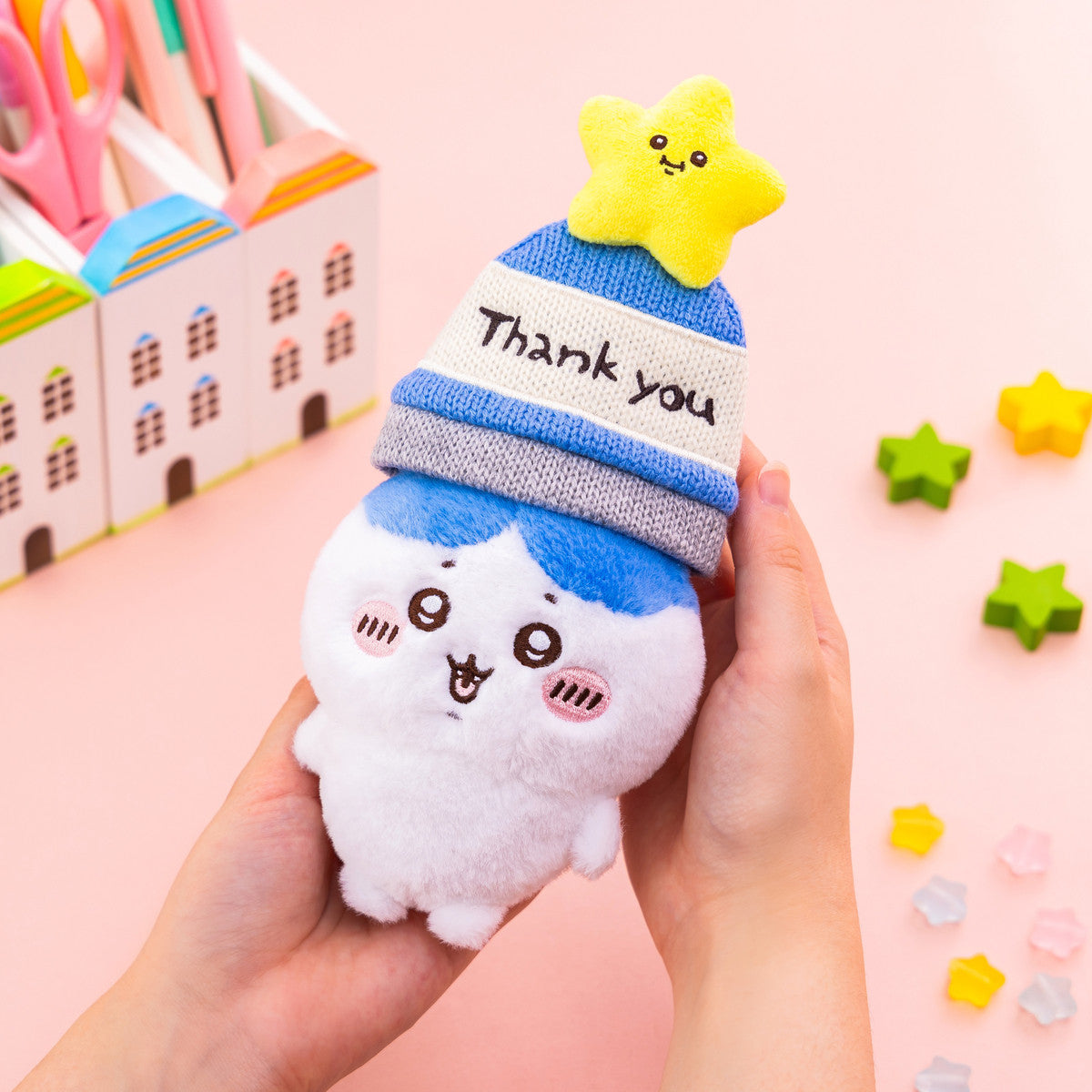 [Pre-order] "Chiikawa" Chiikawa Park Plush Mascot-sized Knitted Hat Keychain - Star