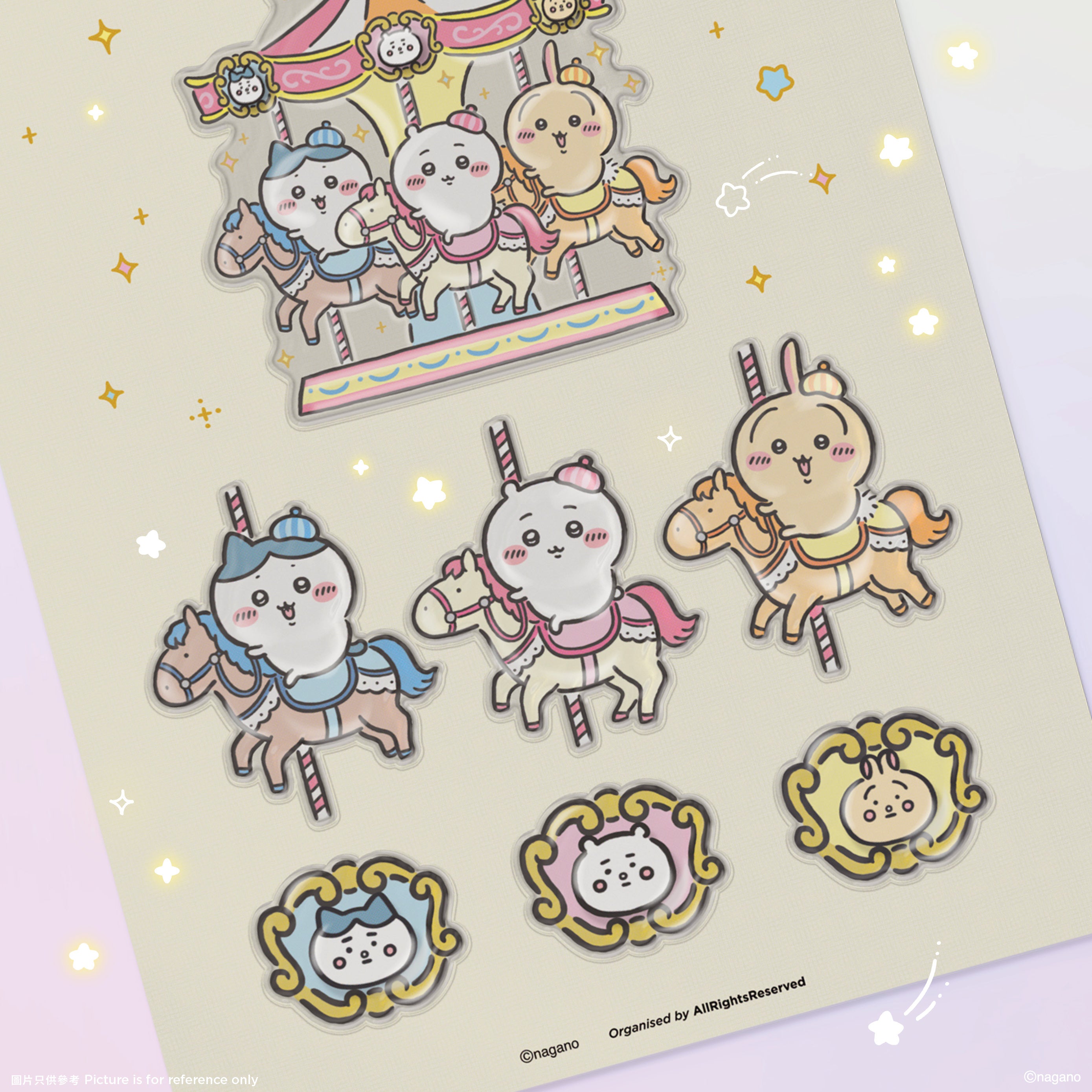 [Pre-order] (Limited) Chiikawa Artiverse Hong Kong (pop-up store for exhibition) - CHIIKAWA-Go-Round Sticker Set