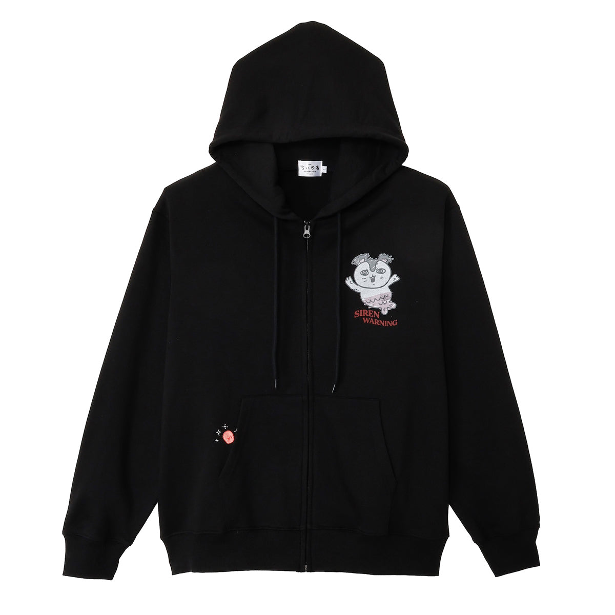 [Pre-order] Chiikawa Movie Chiikawa ZIP Hoodie WARNING Black