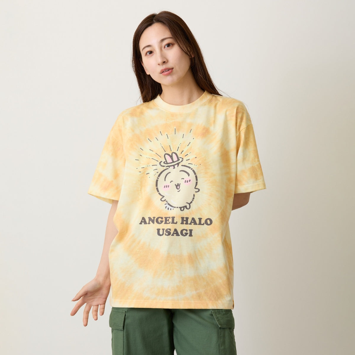 [Pre-order] "Chiikawa" Chiikawa tie dye T-shirt - Angel Halo (Yellow)