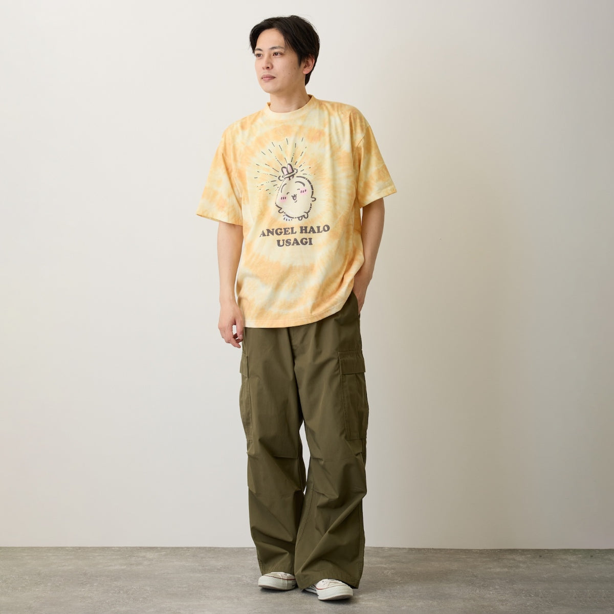 [Pre-order] "Chiikawa" Chiikawa tie dye T-shirt - Angel Halo (Yellow)