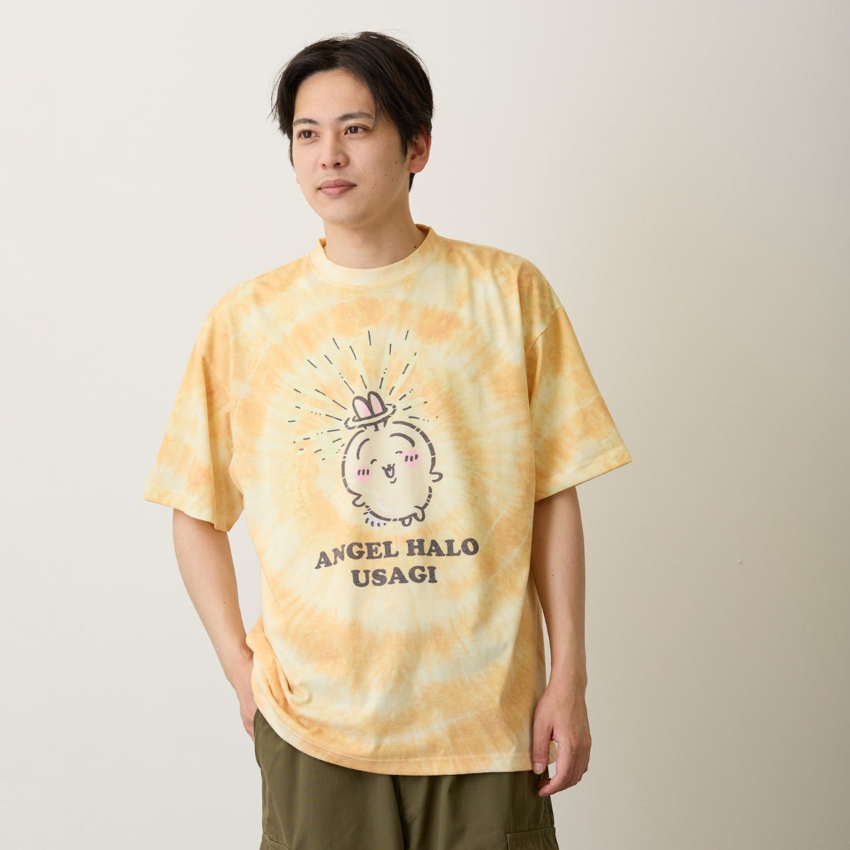 [Pre-order] "Chiikawa" Chiikawa tie dye T-shirt - Angel Halo (Yellow)