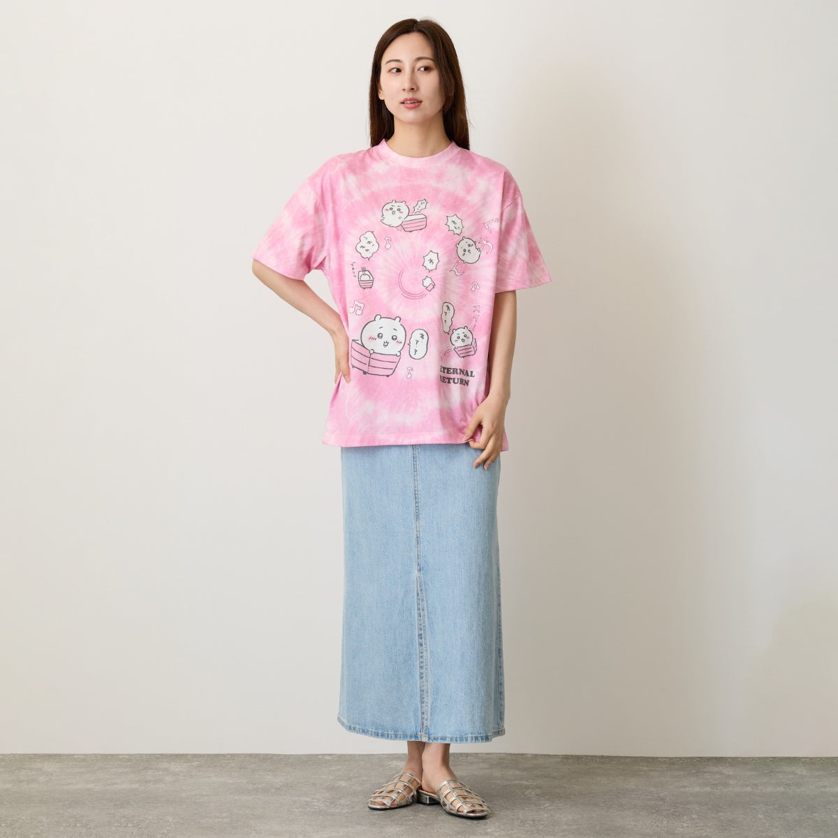 [Pre-order] "Chiikawa" Chiikawa tie dye T-shirt - Loop (Pink)