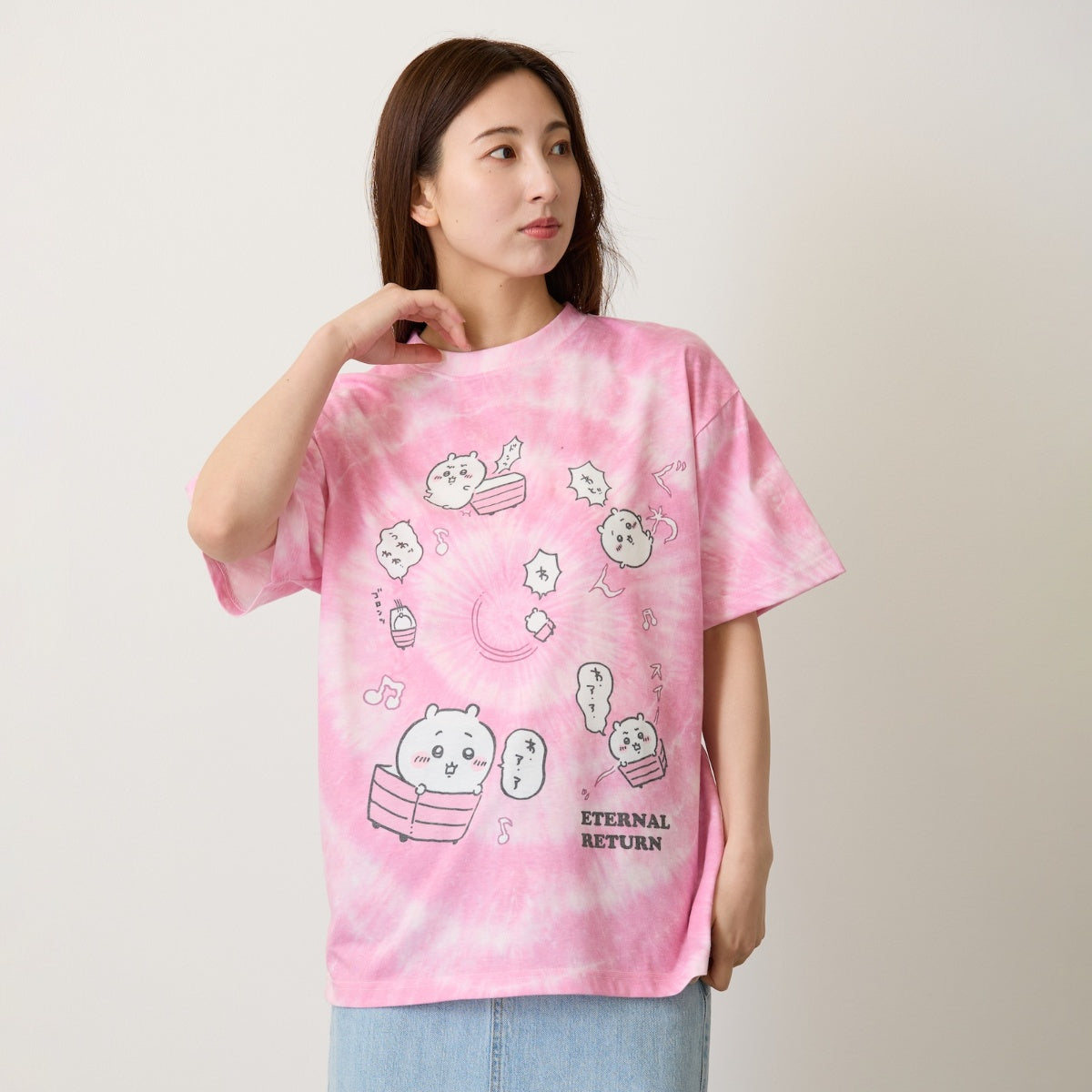 [Pre-order] "Chiikawa" Chiikawa tie dye T-shirt - Loop (Pink)