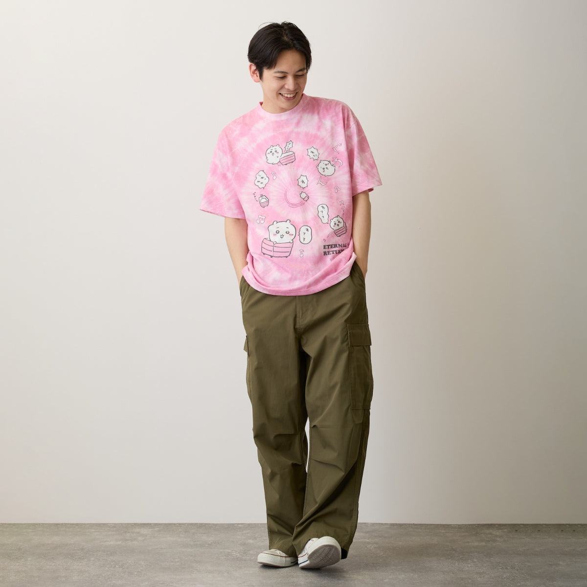 [Pre-order] "Chiikawa" Chiikawa tie dye T-shirt - Loop (Pink)