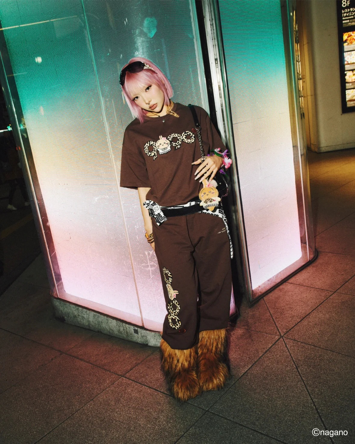 [Pre-order] 9090 ×Chiikawa Gal NINETY G Logo Sweat Pants - Momonga