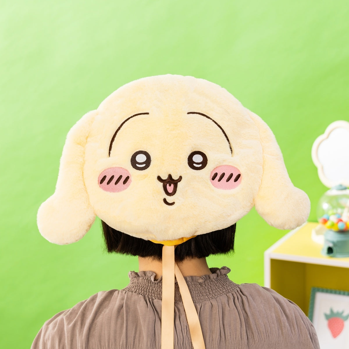 [Pre-order] "Chiikawa" Chiikawa Park Reversible Fluffy Plush Beret - Usagi