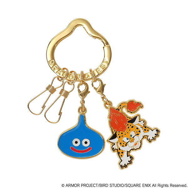 "Dragon Quest" Smile Slime Metal Key Ring Slime & Baby Panther