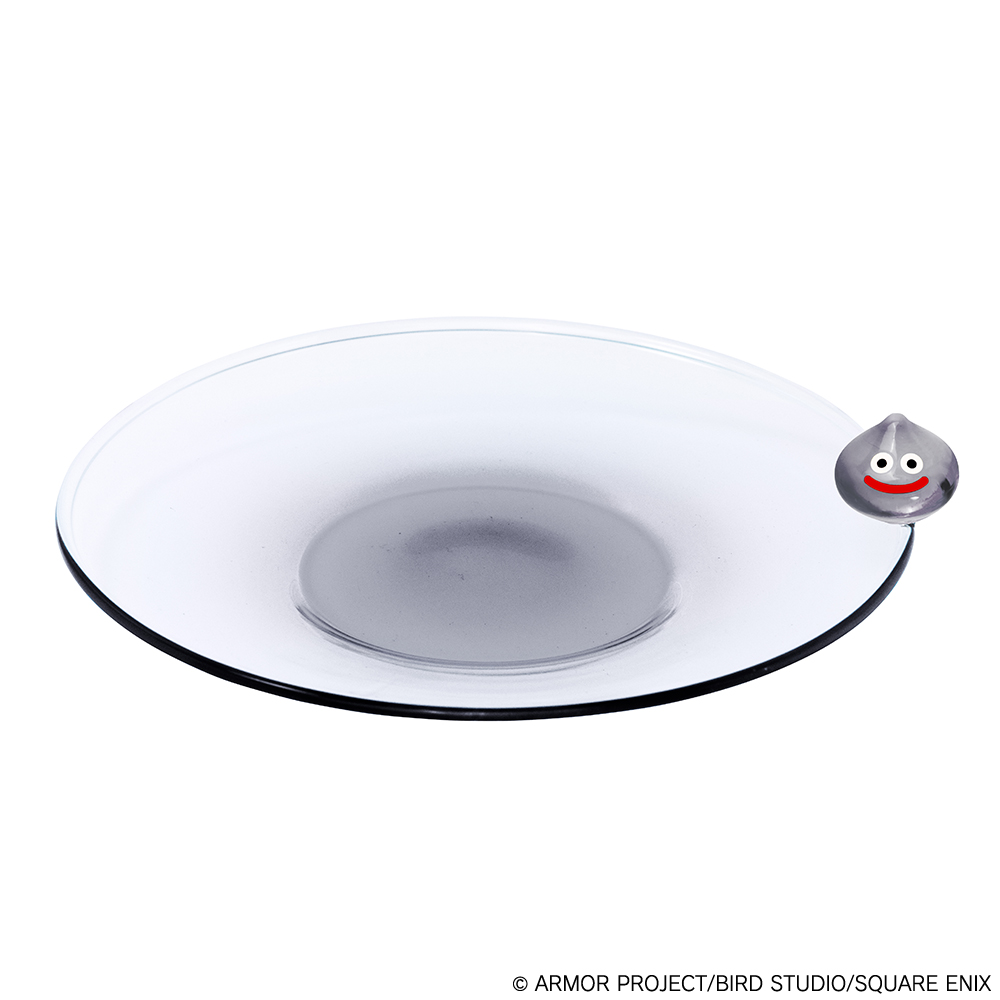 "Dragon Quest" Smile Slime Glass Small Plate Metal Slime