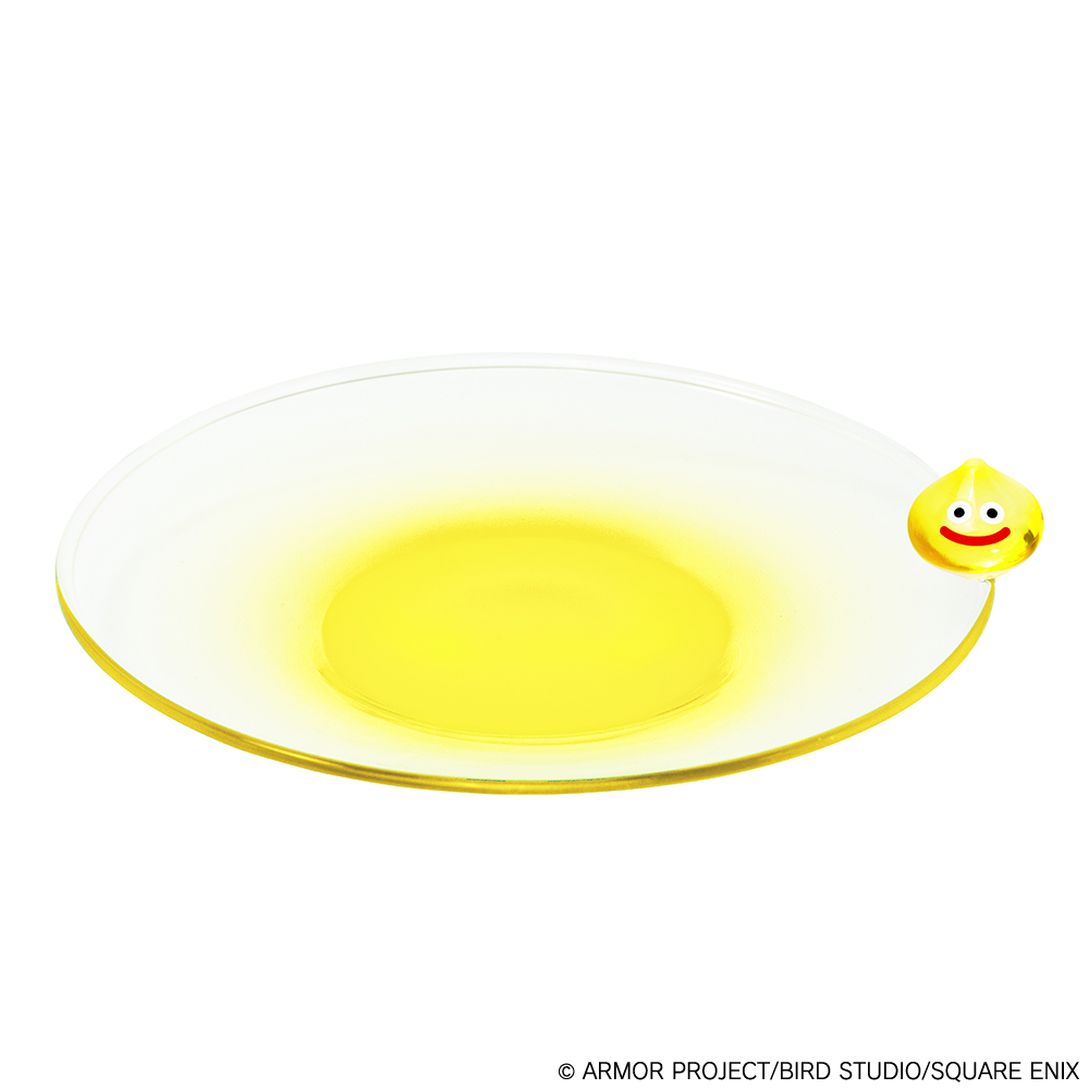 "Dragon Quest" Smile Slime Glass Small Plate Lemon Slime