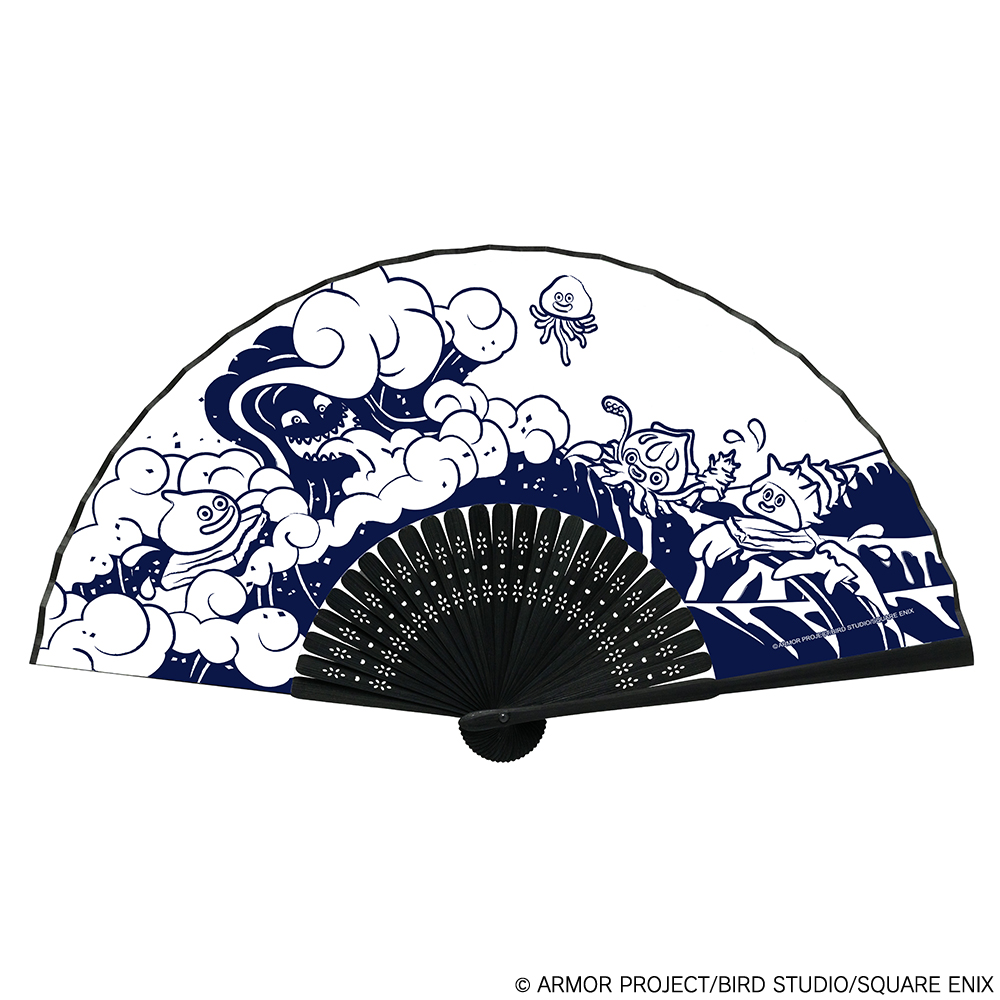 "Dragon Quest" Smile Slime Japanese Series Emerge Folding Fan (Sea)