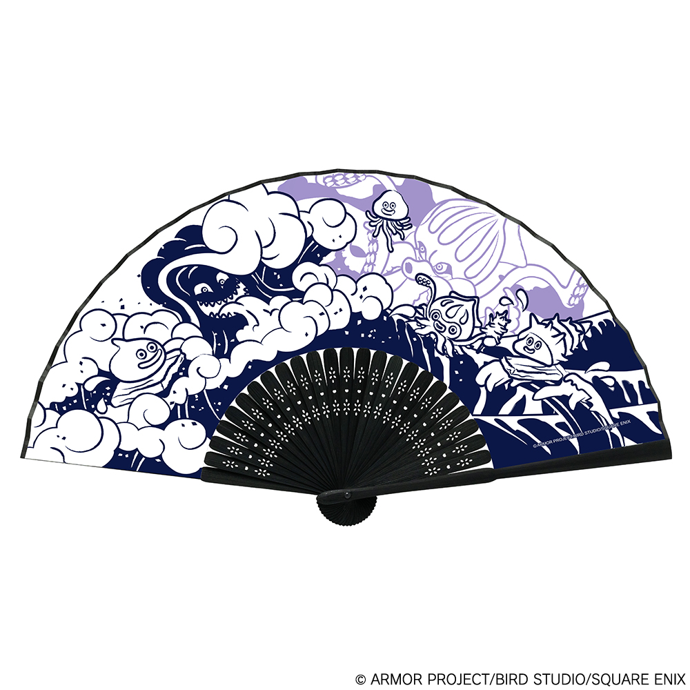 "Dragon Quest" Smile Slime Japanese Series Emerge Folding Fan (Sea)