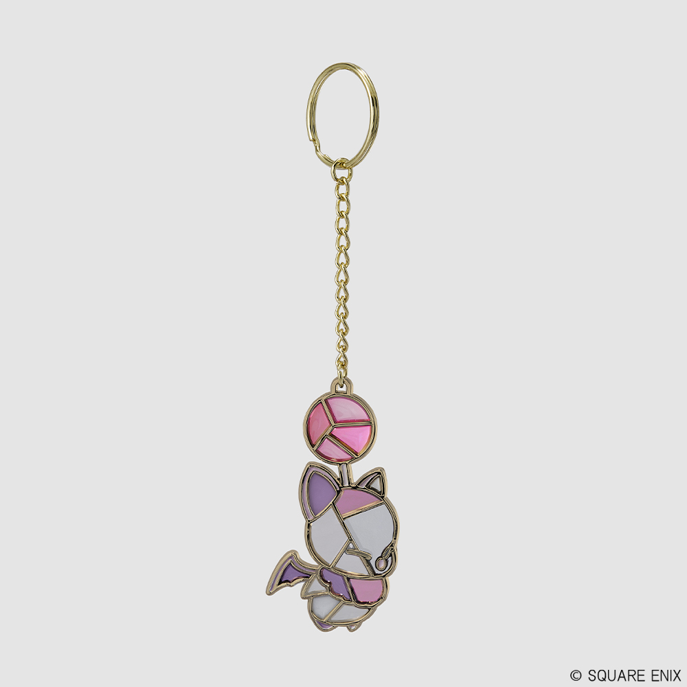 "Final Fantasy XIV" Stained Glass Style Key Chain Moogle