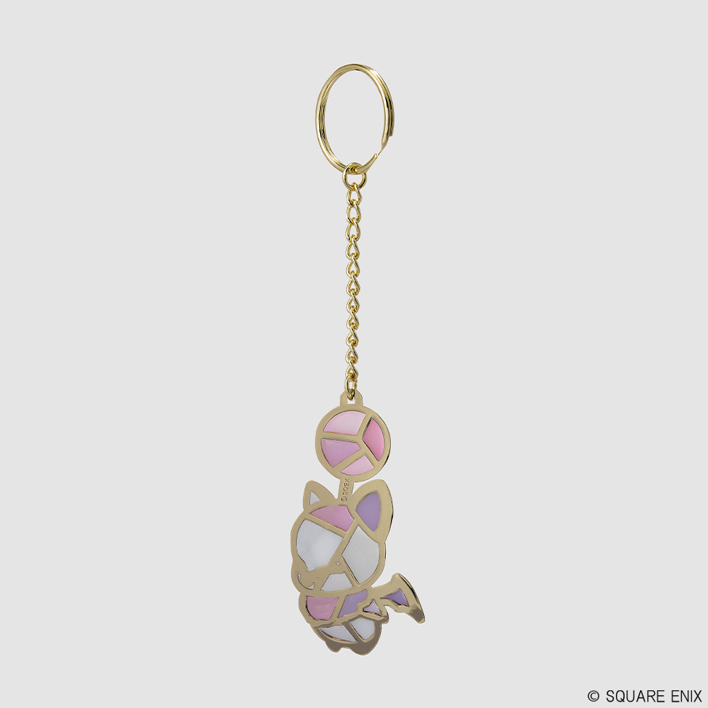 "Final Fantasy XIV" Stained Glass Style Key Chain Moogle
