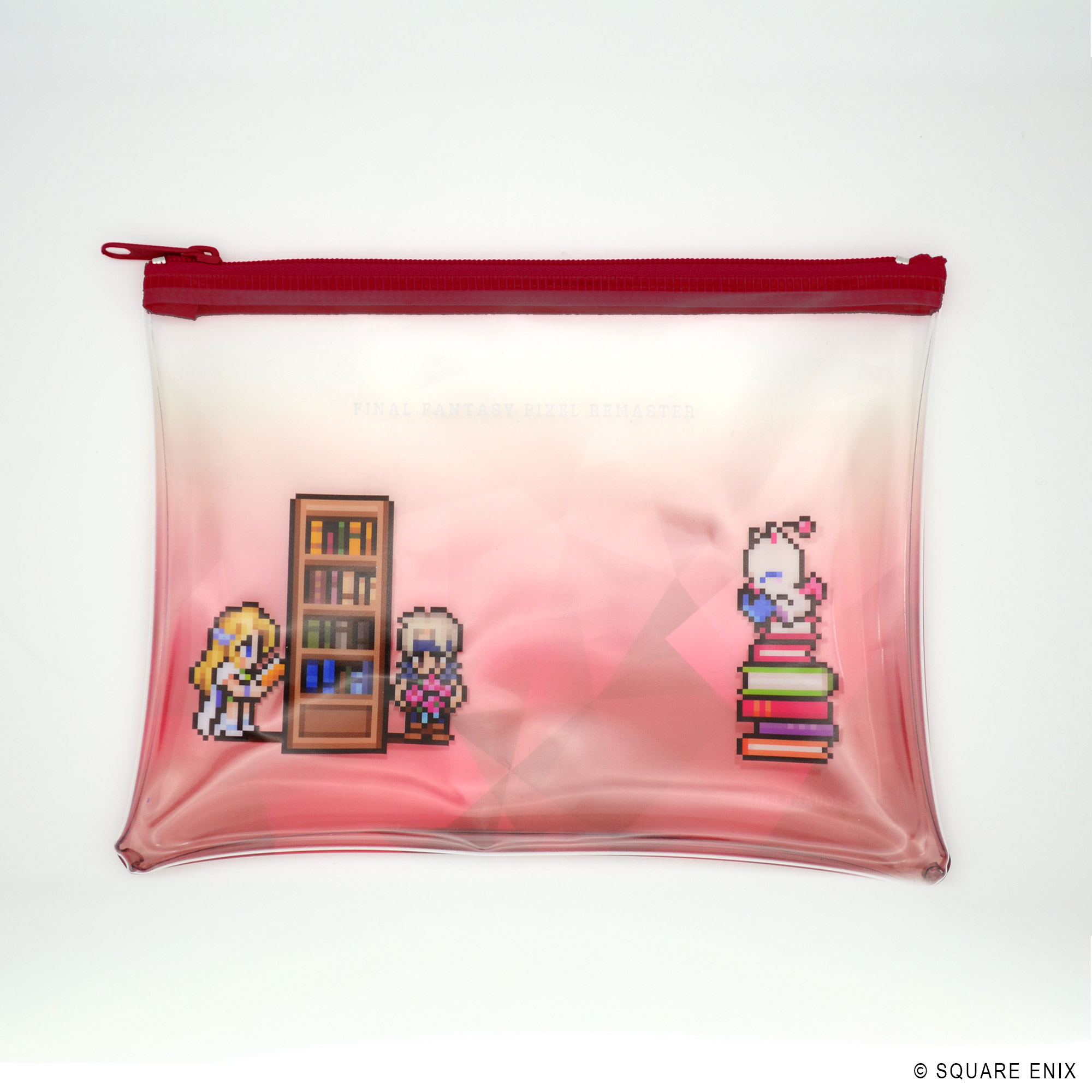 "Final Fantasy" Pixel Remaster Book Characters Clear Pouch Locke & Celes, Mog