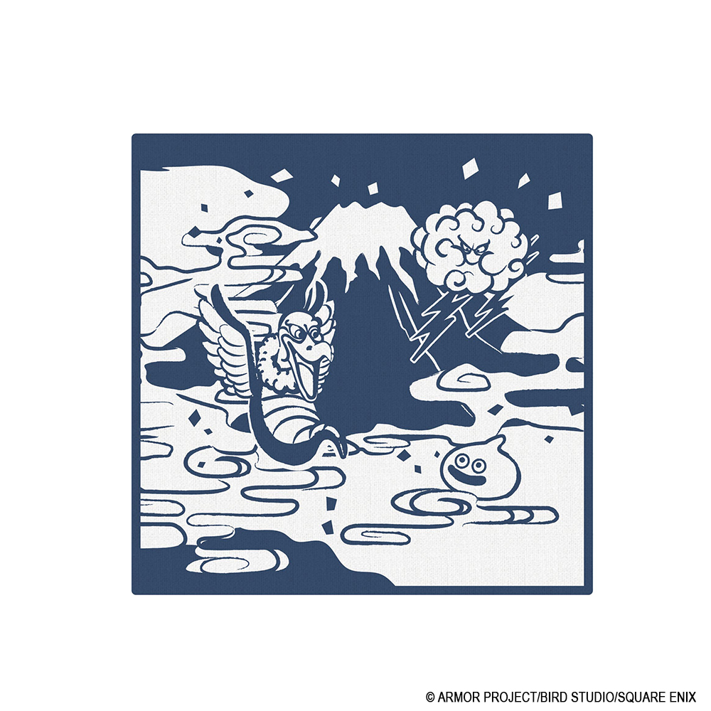 "Dragon Quest" Smile Slime Japanese Series Gauze Handkerchief Sky 02