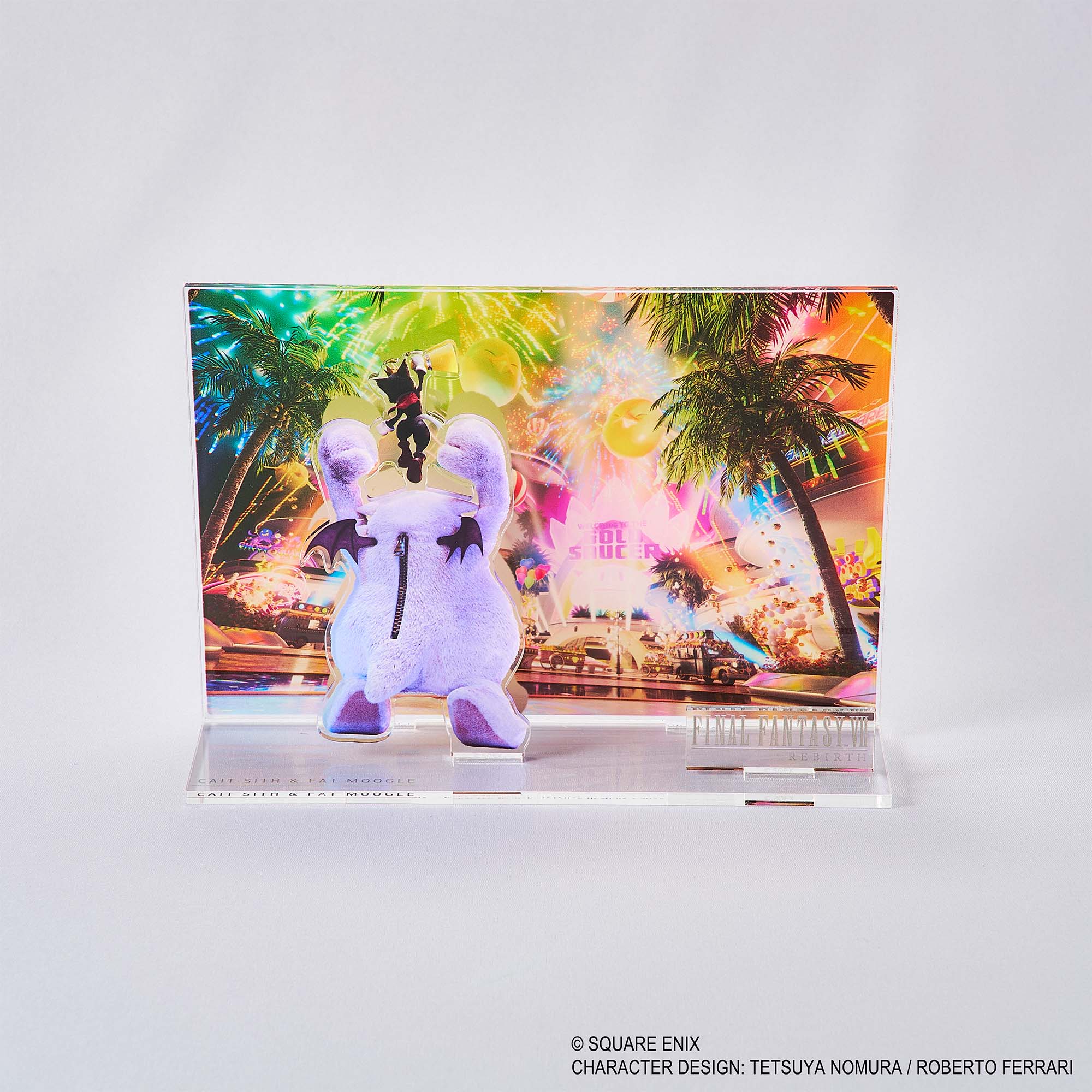 "Final Fantasy VII Rebirth" Acrylic Diorama Key Art Cait Sithi & Fat Moogle