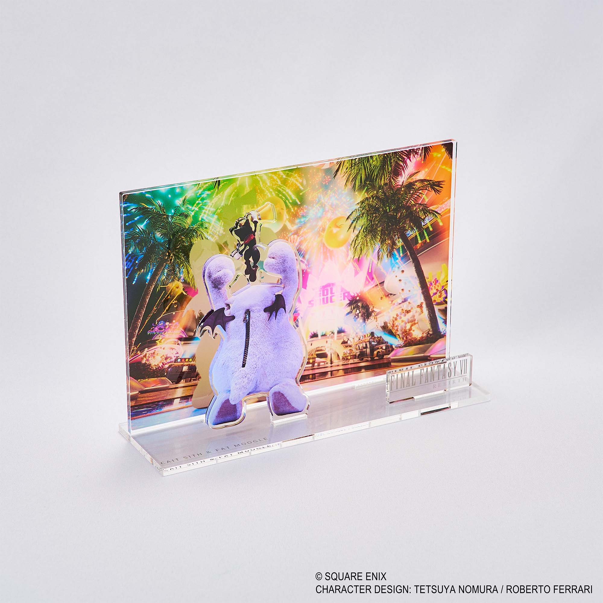 "Final Fantasy VII Rebirth" Acrylic Diorama Key Art Cait Sithi & Fat Moogle