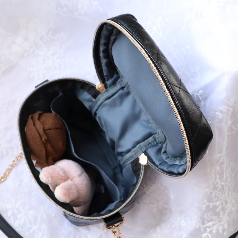 nui. Plush Vanity Bag Black
