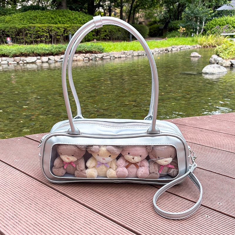 nui. Boston Plush Bag Silver