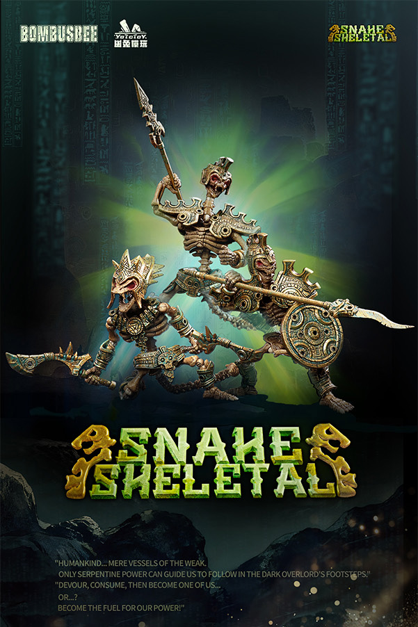 YOTOTOY SNAKE SKELETAL 1/12 SCALE ACTION FIGURE TRIPLE UNIT BUNDLE