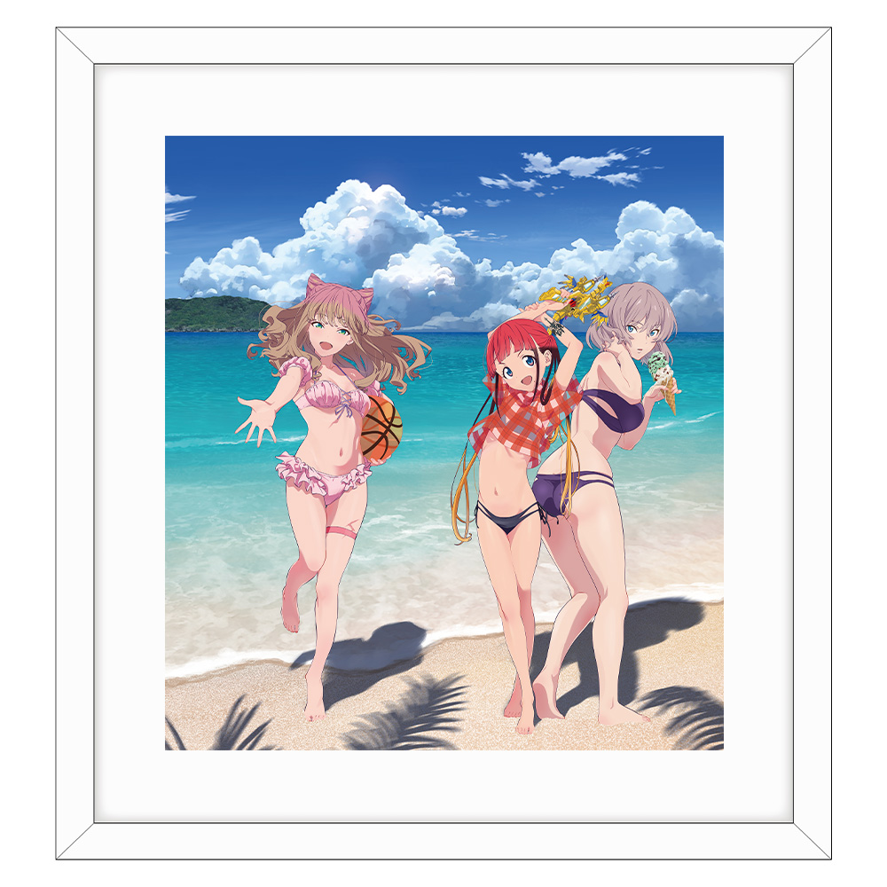 "GRIDMAN UNIVERSE" Original Illustration Framed High Definition Art Minami Yume & Asukagawa Chise & Mujina / Swimwear