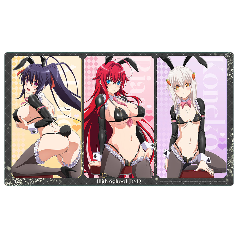 "High School DxD Hero" Original Illustration Rubber Mat Reverse Bunny (Black)