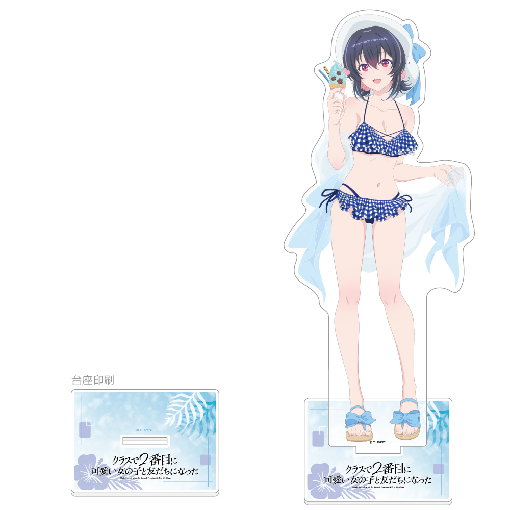 "I Made Friends with the Second Prettiest Girl in My Class" Original Illustration Extra Large Acrylic Stand Asanagi Umi / Swimwear