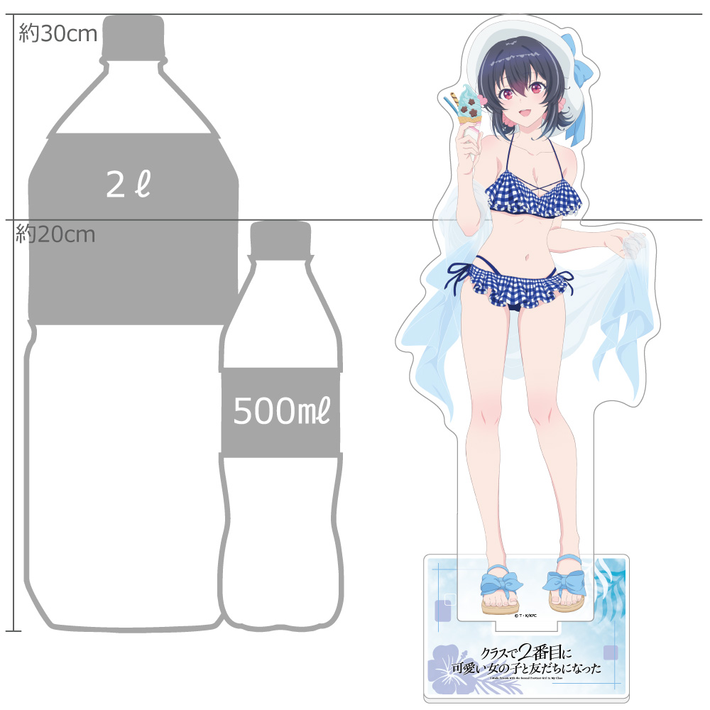 "I Made Friends with the Second Prettiest Girl in My Class" Original Illustration Extra Large Acrylic Stand Asanagi Umi / Swimwear