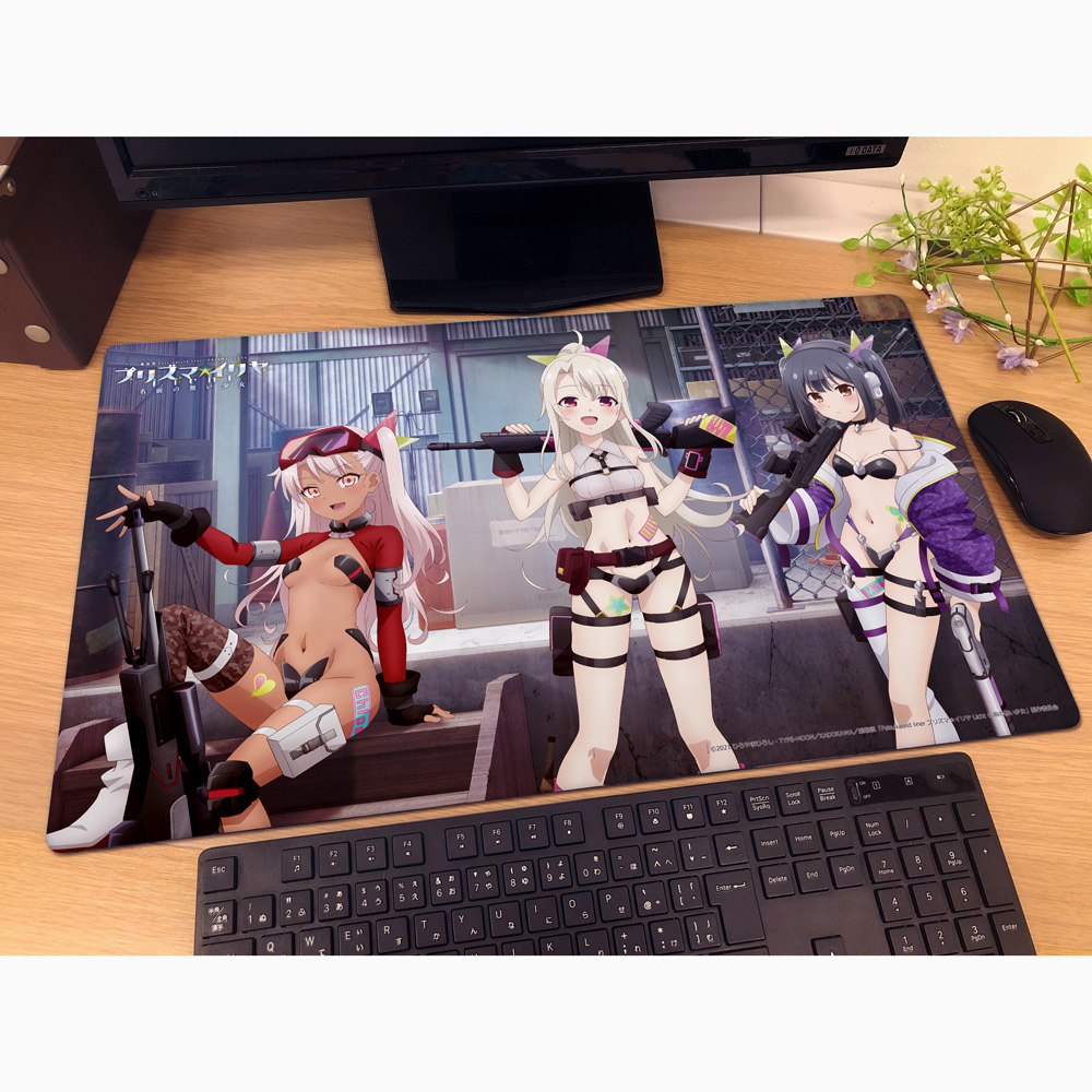 "Fate/kaleid liner Prisma Illya: Licht - The Nameless Girl" Original Illustration Rubber Mat Illya & Miyu & Chloe / Military