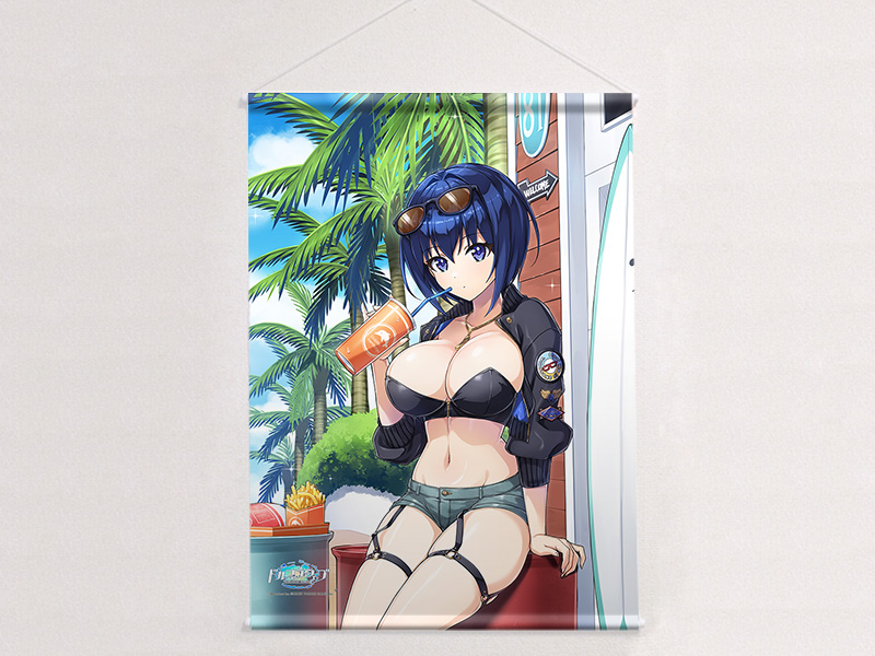 "Dolphin Wave" Original Illustration B2 Tapestry Tojo Michiru / Coast Riding W Suede