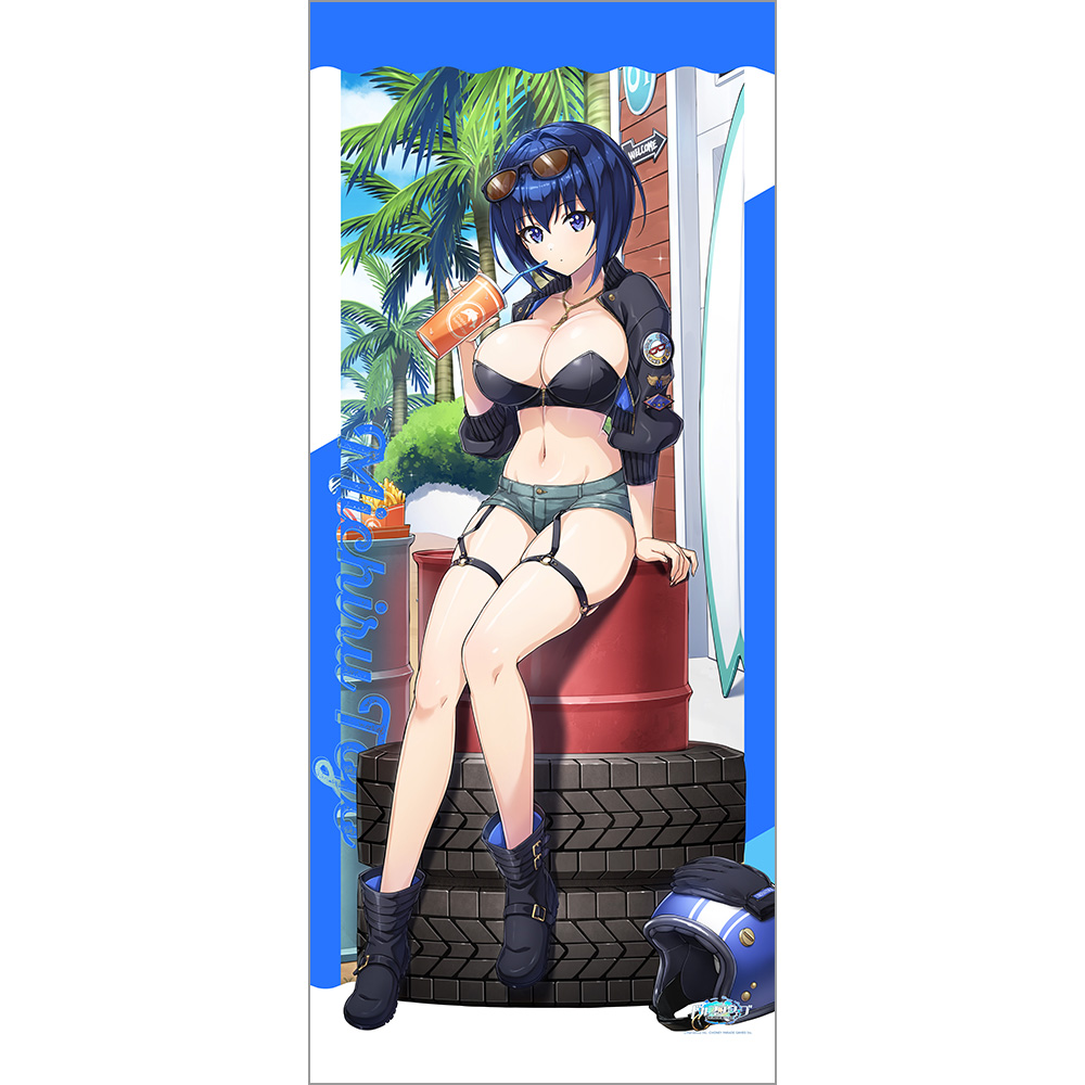 "Dolphin Wave" Original Illustration Extra Large Tapestry Tojo Michiru / Coast Riding