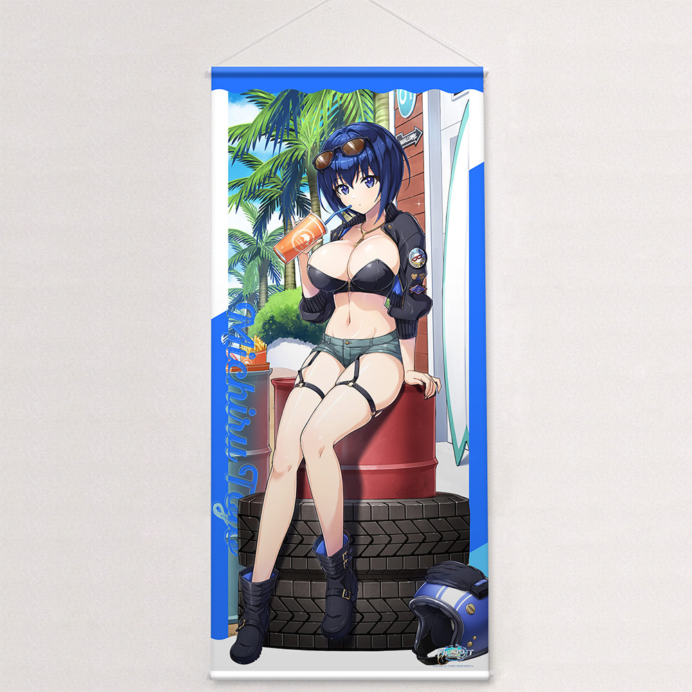 "Dolphin Wave" Original Illustration Extra Large Tapestry Tojo Michiru / Coast Riding