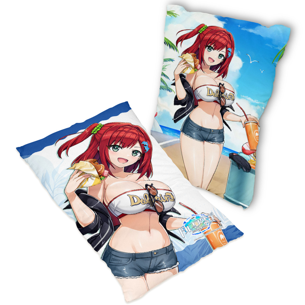 "Dolphin Wave" Original Illustration Pillow Cover Sakimiya Iruka / Coast Riding