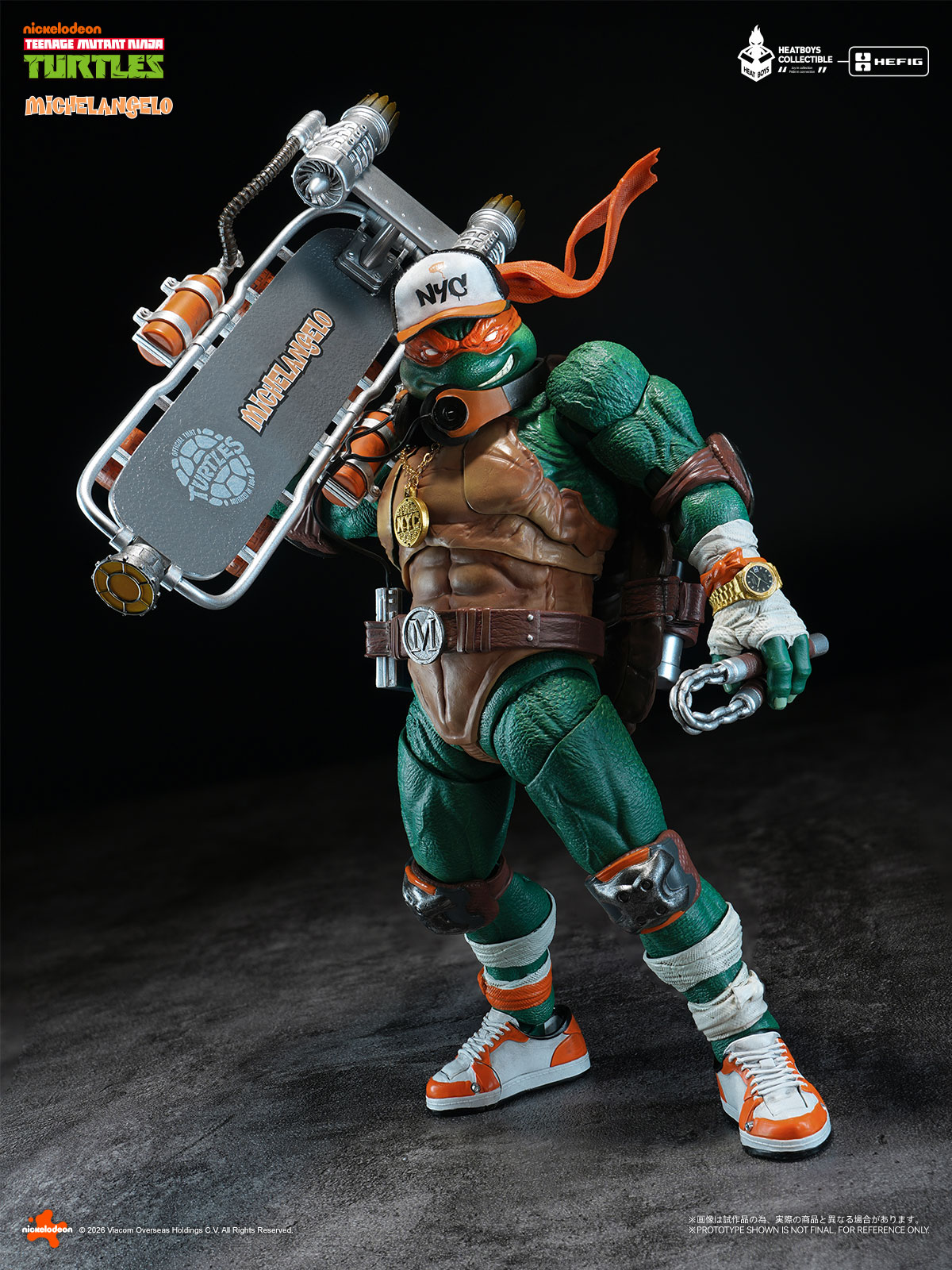HEATBOYS HB0105 "TEENAGE MUTANT NINJA TURTLES" MICHELANGELO ALLOY ACTION FIGURE DELUXE EDITION